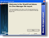 Mares <b>Manager</b> logbook Import for SharkPoint for <b>Windows</b>
